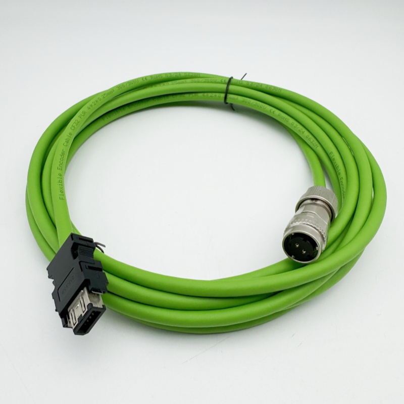 Green Servo Motor Encoder Cable CNV2E-8P9P 5M For Mitsubishi